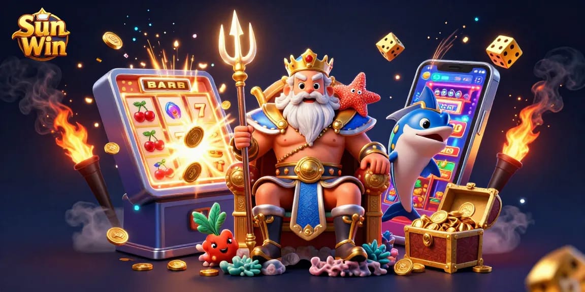 Engage with Sun Win's vibrant gaming world through an exciting 3D casino illustration